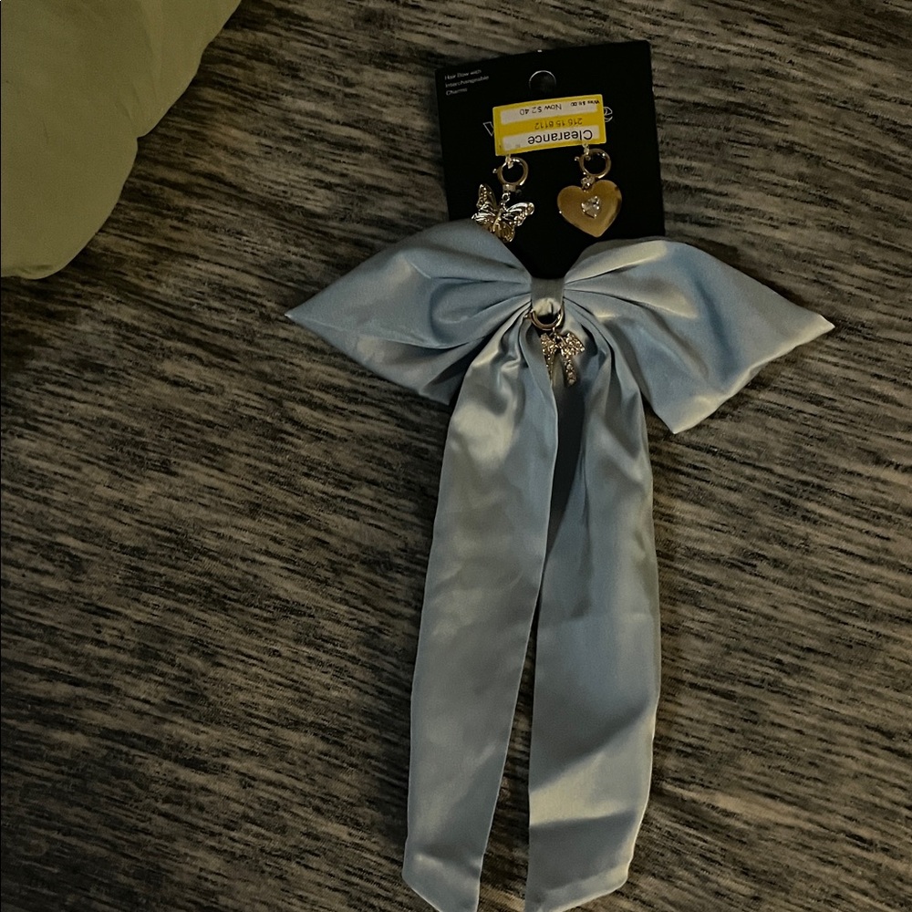 A New Day Silver Satin Bow Hair Clip